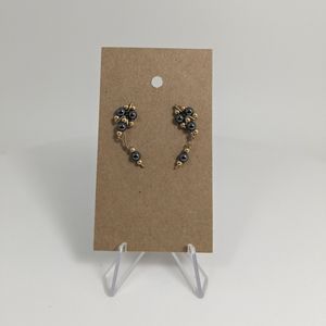 Gorgeous Hematite Beaded Earrings, Ear Vines, Handmade Jewelry, Gift Ideas